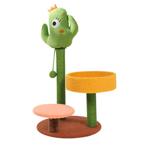 Arbre à chat classique et mignon avec griffoir en sisal épais, résistant à l'usure et de haute qualité, design cactus - Product Image 5