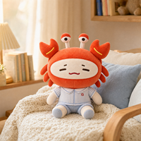 Peluche Costume de Crabe Orange Adorable, Poupée Douce et Moelleuse en Pyjama Marin avec Visage Endormi, Fabricant OEM ODM Personnalisé de Cadeaux