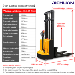 Apilador Eléctrico Manual de 1 Tonelada, 1.6-5M, Apilador de Palets Eléctrico Completo, Montacargas de 2 Toneladas, Personalizable, Desplazador Lateral - Product Image 4