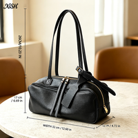 Sac bowling XISHANG en cuir de vachette pour femme, grande capacité, sac à bandoulière, style Boston, sac sous le bras, décontracté et tendance, vente en gros
