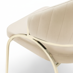 Silla de Comedor de Lujo Minimalista Europea Moderna Efsane Cream, Telas y Colores Personalizables, Patas de Acero Duraderas, para Hogar, Oficina, Villa - Product Image 1