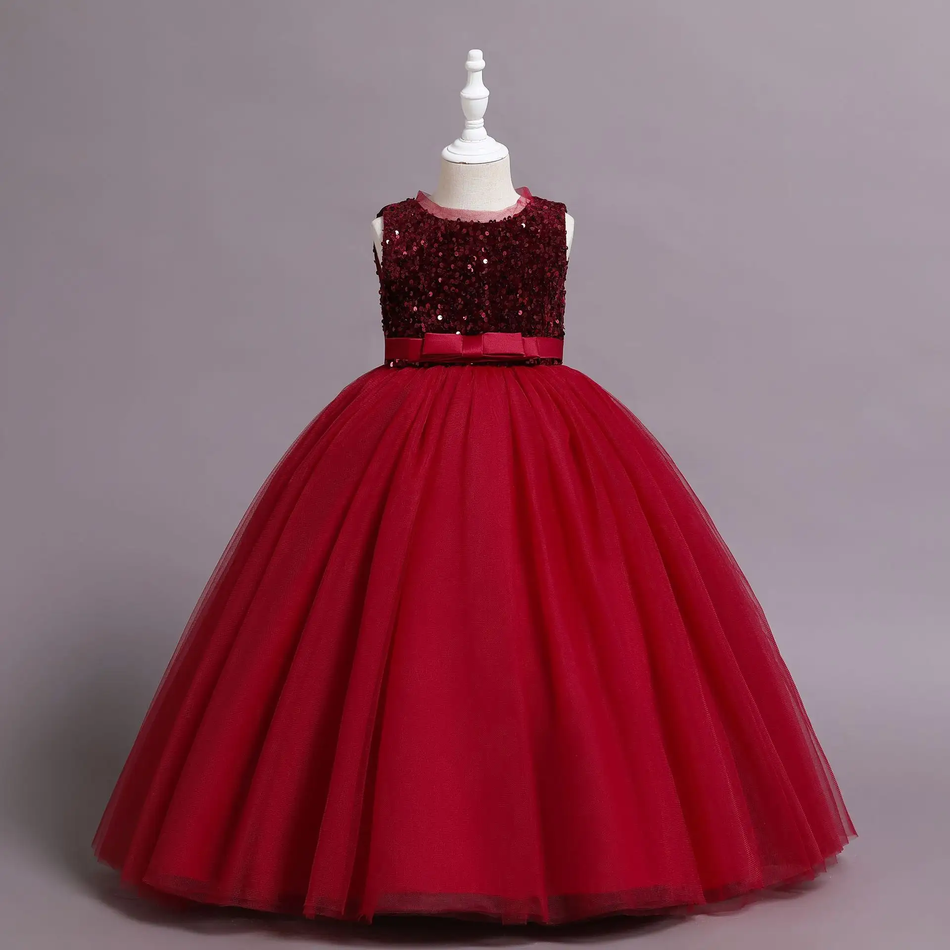 Penjualan laris gaun anak-anak desain gaun pesta perempuan gaya kasual gaun perempuan bunga untuk usia 6 8 10 12 tahun