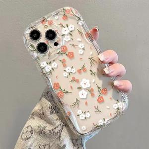 <span class=keywords><strong>Cover</strong></span> per telefono cellulare in Silicone TPU con bordo ondulato con fiore bianco <span class=keywords><strong>arancione</strong></span> per <span class=keywords><strong>Iphone</strong></span> 8 X Xr Xs <span class=keywords><strong>11</strong></span> 12 13 14 15 16 17 Pro Max - Product Image 3