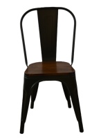 Vente en gros de meubles DL Chaise en bois et métal Silla en fer empilable Chaise de jardin en métal pour restaurant