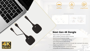 Mélangeur audio-vidéo sans fil BYOM Solutioin à double affichage Récepteur de sortie <span class=keywords><strong>4K</strong></span> avec dongle d'expéditeur pour conférence et éducation - Product Image 6