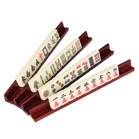 Soporte para Fichas de Mahjong en Forma de L de Madera Maciza, Dos Tamaños: 25.5cm (Viaje) y 45cm (Hogar), Organizador de Fichas para Juego de Mahjong Americano