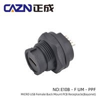 Micro USB tipo bayoneta conector impermeable IP67 conector Micro USB macho a hembra enchufe de Cable