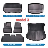Tapis de voiture TPE tout temps pour 2022 Tesla Model S Tapis de sol de voiture personnalisé pour Plaid Model S Tapis de coffre Accessoires