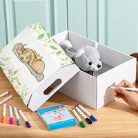 Cercueil pour animaux de compagnie en papier biodégradable 16x10x7 pour chiens/chats/gerbilles/chinchillas avec 10 marqueurs colorés et mots personnalisables
