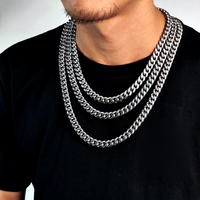 Cadena Cubana de Acero Inoxidable Arcoíris para Hombre, Joyería Hip Hop en Oro y Plata, Collar Masculino, Accesorios de Moda, Regalo de Joyería
