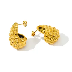 2024 Wholesale Trendy 18K Gold Plated Designer Luxury Jewelry Spiral Womens High Quality Stud Earrings