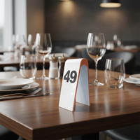 Support de numéros de table en plastique ABS avec logo personnalisé, support de numéros de table pour restaurant, bar