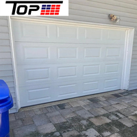 Porte de garage double 16x8 en acier isolé avec rail arrière à rouleaux, ouverture latérale électrique automatique, kit d'installation DIY