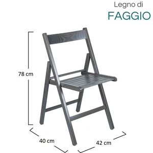 Sedie Pieghevoli in Legno di Faggio 42x40x78 Cm, Sedia Pieghevole per Interni ed Esterni Senza Braccioli - Product Image 2
