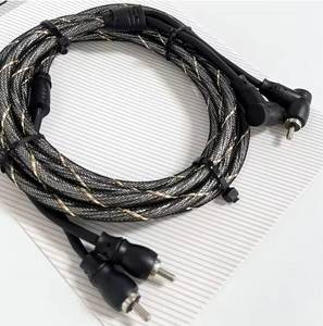 Dual-channel <b>car</b> <b>amplifier</b> RCA audio black braided cable, tin-plated copper core - Product Image 1