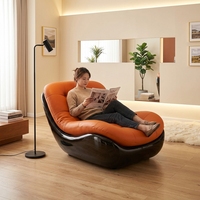 Fauteuil inclinable grand format au design moderne pour salon et bureau à domicile, en plastique renforcé de fibres de verre, confortable et idéal pour la détente