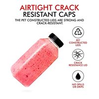 Bouteilles carrées françaises MAYSURE 12 oz en PET de qualité alimentaire, bouteilles en plastique jetables avec bouchon à vis pour jus et thé au lait