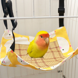 Pet Linen Hammock Green Bear One Size Fits All 29x29cm Flax Material For <b>Small</b> Pets Summer Bedding - Product Image 2