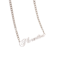 Collier personnalisé en acier inoxydable avec nom, pendentif en or, argent ou or rose, chaîne gourmette, bijoux hypoallergéniques résistants à l'eau