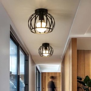 Petits plafonniers à LED Style rétro <span class=keywords><strong>Cage</strong></span> en étoile hexagonale en fer Luminaires Décoration intérieure Accessoires personnalisés Couloir - Product Image 2