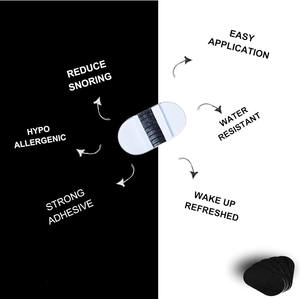 2025 diskon besar-besaran plester mulut hitam strip hidung pasokan kesehatan untuk menghentikan mendengkur Meningkatkan Kualitas Tidur - Product Image 3