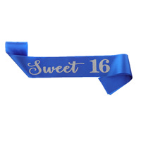 Écharpe personnalisée pour anniversaire Sweet 16, avec lettres scintillantes, en satin, pour filles, pour la fête de 16 ans, décoration de photomaton