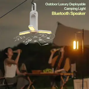 Nova tecnologia L30BT impermeável portátil camping lâmpada energia solar ao ar livre azul dente falante sem fio estéreo