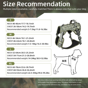 Harnais <span class=keywords><strong>de</strong></span> sport réfléchissant solide pour chiens <span class=keywords><strong>de</strong></span> petite, moyenne et grande taille, réglable, pour la promenade en extérieur, l'entraînement, <span class=keywords><strong>gilet</strong></span> tactique - Product Image 2