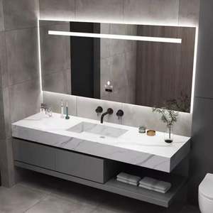 Countertop <b>Bathroom</b> <b>Cabinet</b> Vanity <b>with</b> Sink Modern Sink and <b>Cabinet</b> Furniture Pvc Unit White <b>Bathroom</b> Vanity Set - Product Image 1
