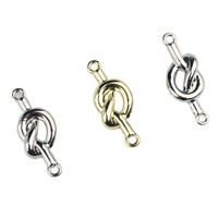 Connecteur double crochet en alliage de zinc électroplaqué, motif nœud d'herbe, breloque pour la création de bijoux DIY (bracelets, colliers, boucles d'oreilles, vêtements)