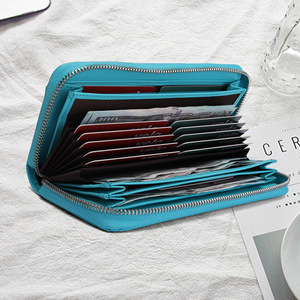 Women's <b>Long</b> <b>Wallet</b> Sky Blue Crocodile Pattern Zipper Clutch Everyday Use 6 Inch Eco Friendly - Product Image 3