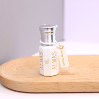 Flacon roll-on en verre pour parfum Attar, 3ml, 6ml, 12ml, flacon octogonal noir et blanc avec boîte