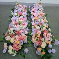 Luxuriöse 2M Rosen-Seidenblumenreihe als Tischdekoration, Hochzeits-Hintergrund, Bogen und Event-Bühnendekoration