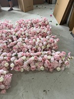 Boules de fleurs artificielles H386 Rose Gypsophile, Hortensia, Blanc Ivoire, Narcisse, décorations de fond de scène de mariage, rangée de fleurs