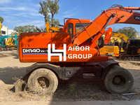 Excavatrice Doosan DX140 d'origine coréenne en bon état, d'occasion, Doosan DX140W-7, Doosan 140 150, état impeccable, excavatrice sur roues