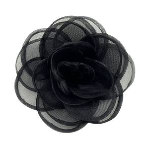 Fleur d'organza tridimensionnelle de 10cm faite à la main côté brûlé fleur de rose pour bricolage accessoires de vêtements de mariée - Product Image 5