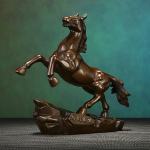 Figurine de cheval en bronze Copper World, sculpture décorative faite à la main pour salon, bureau, cadeau d'affaires - Product Image 1