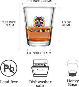 Verres à shot personnalisés avec logo, impression par sublimation, base lourde, verres à boire pour anniversaire avec base robuste - Product Image 2