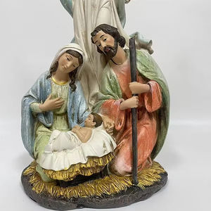 Crèche de la Sainte Famille de 12 pouces avec statue d'Ange <span class=keywords><strong>Gabriel</strong></span> Décoration de Noël pour la maison - Product Image 5