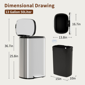 Cubo <span class=keywords><strong>de</strong></span> <span class=keywords><strong>Basura</strong></span> <span class=keywords><strong>de</strong></span> <span class=keywords><strong>50</strong></span> <span class=keywords><strong>Litros</strong></span> Resistente a Manchas <span class=keywords><strong>con</strong></span> <span class=keywords><strong>Pedal</strong></span> y Filtro Integrado - Product Image 6