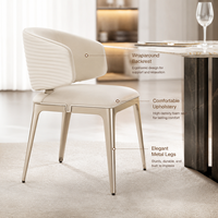 Moderner Luxus-Esszimmerstuhl Ergonomische Umhüllende Rückenlehne Metallbeine Gepolsterter Sitz für Hotel Restaurant Heim-Möbel