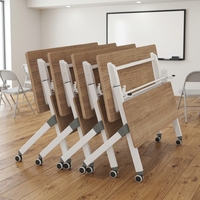 Table de formation extensible multifonctionnelle moderne en bois de haute qualité avec pieds en acier et roulettes