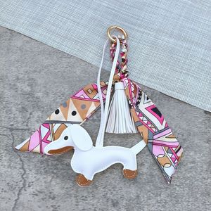 Aailu di lusso da donna in pelle PU ciondolo con nappa stampa UV ornamento animale portachiavi per auto cane borsa cavallo Charm - Product Image 5