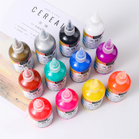 Marqueurs permanents à encre à base d'huile imperméable pour tissu, 150 ml, 12 couleurs