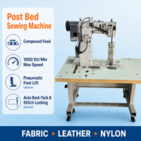 88302 Lit de machine à coudre industriel à double aiguille personnalisable avec petit navetteur, idéal pour la couture de bottes