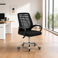 Chaise de bureau confortable à dossier mi-haut en maille avec accoudoirs en plastique, pivotante, pour salle d'étude, Australie