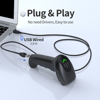 GTCODESTAR, lector de código de barras láser USB con cable de mano, escáner de inventario, código Qr inalámbrico, escáner de código de barras 1D 2D para supermercado