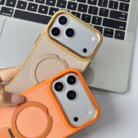 Étui de téléphone magnétique bicolore au toucher doux avec protection à 360° °   Support Anneau, Étui de Protection Multifonctionnel pour iPhone 17 16 15 Plus Pro Max