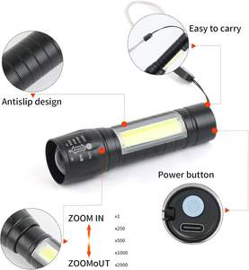 Vente en gros, nouveauté, promotion, mini lampe torche portable 2 en 1, cadeau promotionnel, lampe torche de poche en aluminium bon marché, rechargeable - Product Image 5