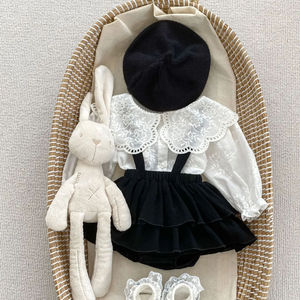 Busana baju anak perempuan, baju anak perempuan, baju katun Jacquard, baju bayi baru lahir, warna Solid, baju anak-anak - Product Image 3